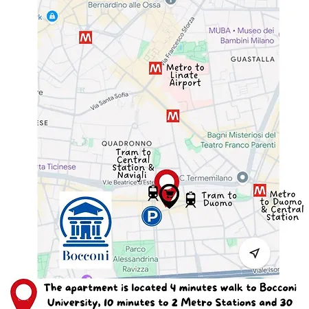 Welkhom Bocconi Modern 2 Bdr Apartament Mediolan